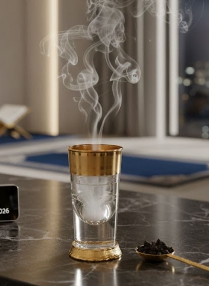 Premium Glass & Gold Bakhoor Burner with Perforated Brass Top – 1 Pc Traditional Oud Incense Holder - Image 2